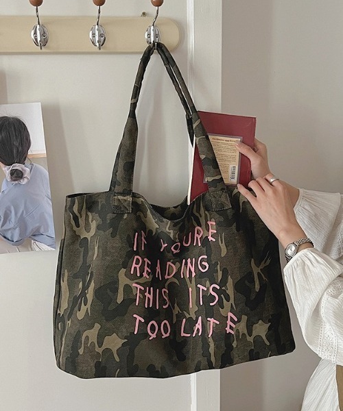 Vipoa(ヴィポア)の「Logo print tote bag(トートバッグ・レディース・グレー/カモフラージュ・FREE)」の21枚目の写真