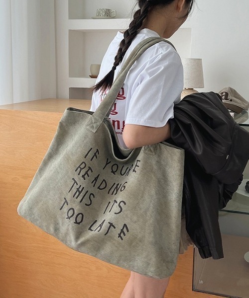 Vipoa(ヴィポア)の「Logo print tote bag(トートバッグ・レディース・グレー/カモフラージュ・FREE)」の7枚目の写真