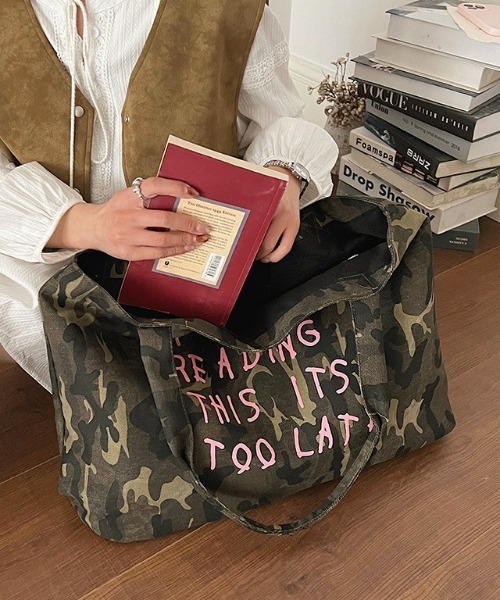 Vipoa(ヴィポア)の「Logo print tote bag(トートバッグ・レディース・グレー/カモフラージュ・FREE)」の20枚目の写真