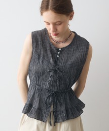Crisp | front ribbon check blouse / フロントリボンチェックブラウス(シャツ/ブラウス)