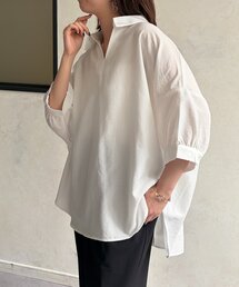リネンライクBACKタックブラウス