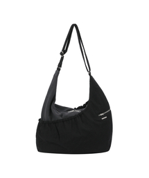 Ribbed layered cross bag BLACK