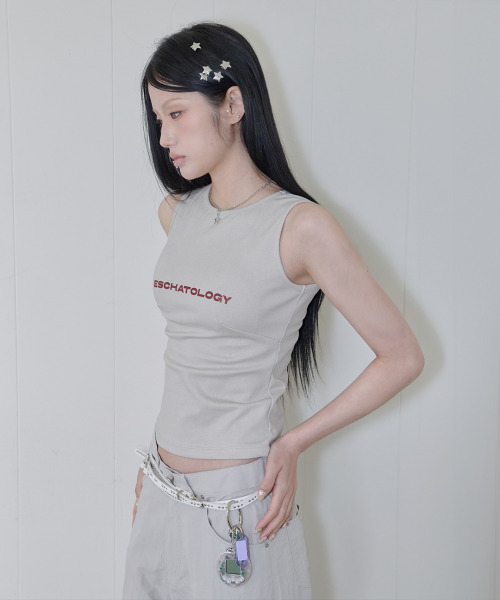 41PRAY(サイルプレイ)の「Dart Sleeveless / Beige(Tシャツ/カットソー・レディース・Beige・OS)」の2枚目の写真