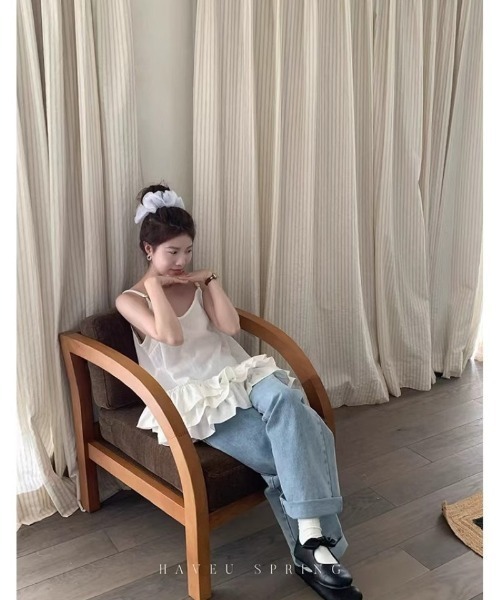 Ritzy(リッツィー)の「ティアードフリルキャミソール(Tシャツ/カットソー・レディース・ホワイト・S/M/L)」の10枚目の写真