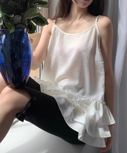 Ritzy(リッツィー)の「ティアードフリルキャミソール(Tシャツ/カットソー・レディース・ホワイト・S/M/L)」の17枚目の写真
