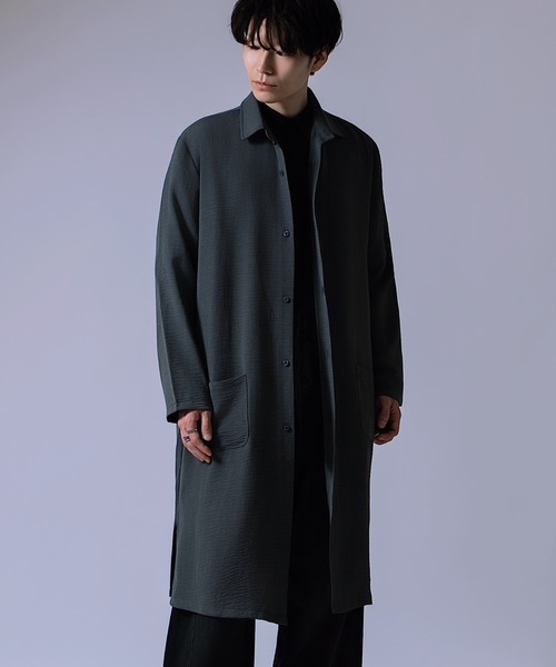 Crownor(クラウノアー)の「ロング丈 ルーズ シャツ(シャツ/ブラウス・メンズ・ブルーグレー/ベージュ/チャコール・LARGE/MEDIUM/SMALL)」の1枚目の写真