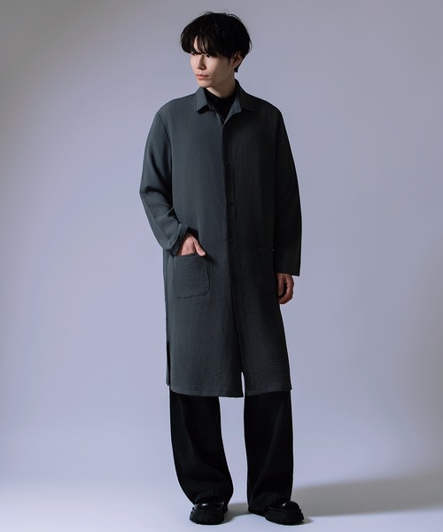 Crownor(クラウノアー)の「ロング丈 ルーズ シャツ(シャツ/ブラウス・メンズ・ブルーグレー/ベージュ/チャコール・LARGE/MEDIUM/SMALL)」の15枚目の写真