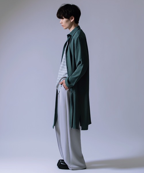 Crownor(クラウノアー)の「ロング丈 ルーズ シャツ(シャツ/ブラウス・メンズ・ブルーグレー/ベージュ/チャコール・LARGE/MEDIUM/SMALL)」の5枚目の写真