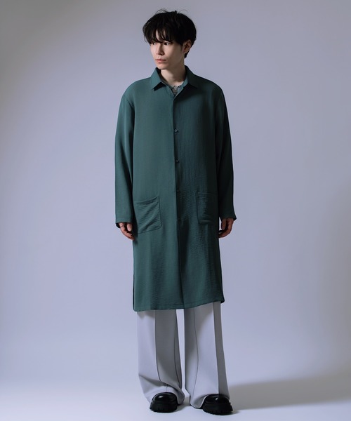 Crownor(クラウノアー)の「ロング丈 ルーズ シャツ(シャツ/ブラウス・メンズ・ブルーグレー/ベージュ/チャコール・LARGE/MEDIUM/SMALL)」の8枚目の写真