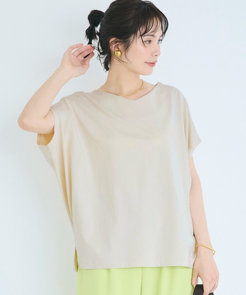 coca(coca)(コカ)の「COTTON from the U.S. ドルマンVネックTシャツ(Tシャツ/カットソー・レディース・ブルー/ブラック/アイボリー・L/M/S)」の3枚目の写真
