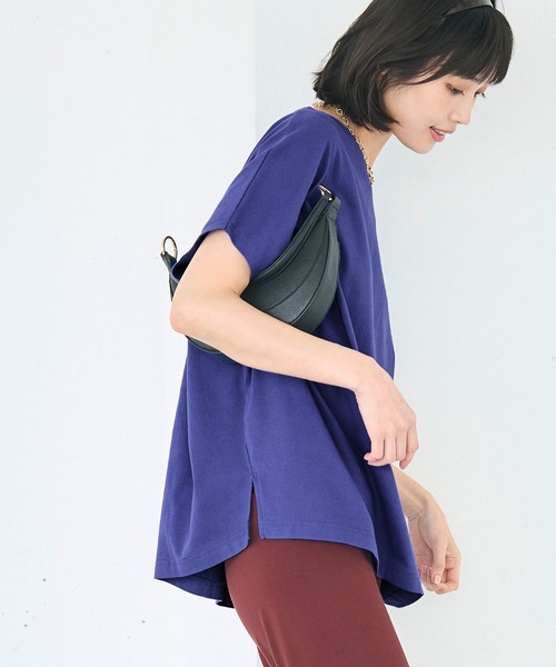 coca(coca)(コカ)の「COTTON from the U.S. ドルマンVネックTシャツ(Tシャツ/カットソー・レディース・ブルー/ブラック/アイボリー・L/M/S)」の5枚目の写真