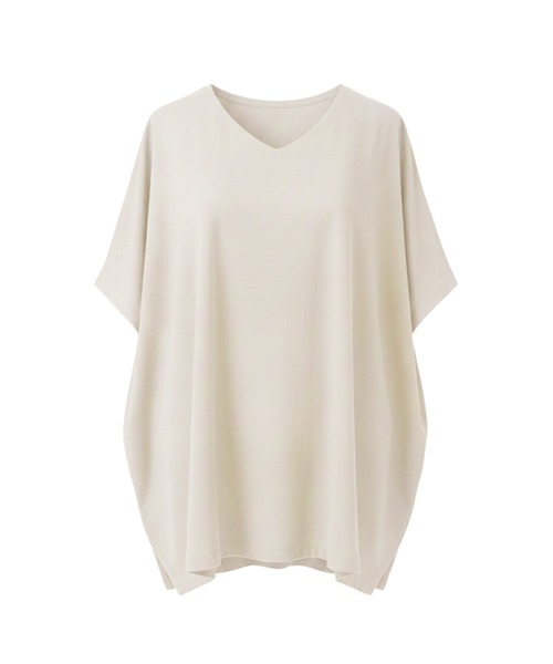 coca(coca)(コカ)の「COTTON from the U.S. ドルマンVネックTシャツ(Tシャツ/カットソー・レディース・ブルー/ブラック/アイボリー・L/M/S)」の4枚目の写真