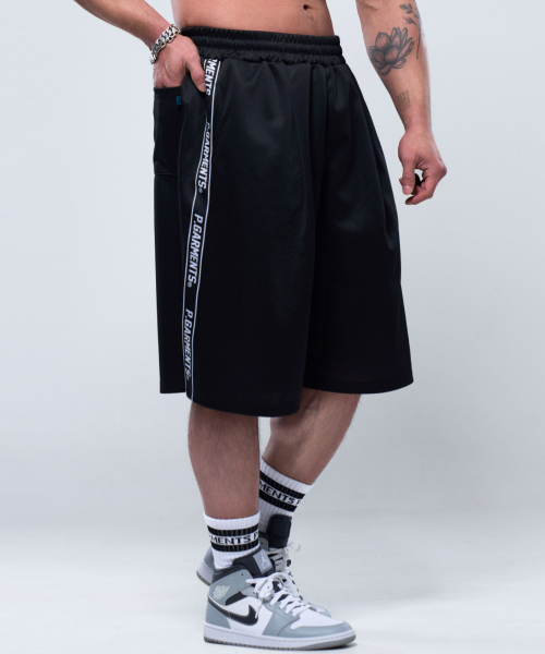 PHYSICAL GARMENTS（フィジカルガーメンツ）の「P2507 シャイニングトレーニングバミューダパンツ [2COLOR]（スウェットパンツ・メンズ・ブラック/ライトグレー・LARGE/XX-LARGE）」の5枚目の写真