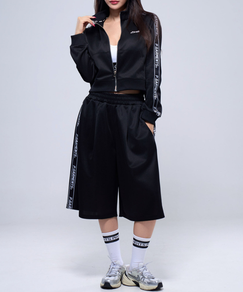 PHYSICAL GARMENTS（フィジカルガーメンツ）の「P2507 シャイニングトレーニングバミューダパンツ [2COLOR]（スウェットパンツ・メンズ・ブラック/ライトグレー・LARGE/XX-LARGE）」の6枚目の写真