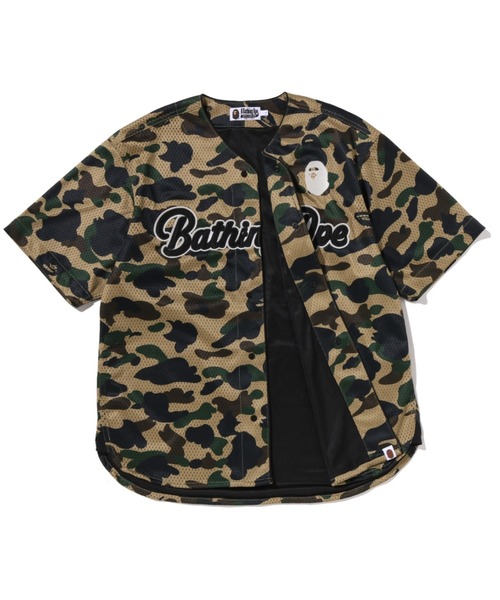 A BATHING APE(アベイシングエイプ)の「1ST CAMO BASEBALL SHIRT(シャツ/ブラウス・メンズ・グリーン/イエロー・SMALL/MEDIUM/X-LARGE/LARGE/XX-LARGE)」の3枚目の写真
