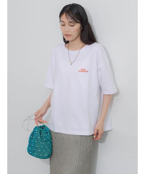 Te chichi(テチチ)の「胸刺繍&バックプリントBIGTシャツ(Tシャツ/カットソー・レディース・オフホワイト/ブラウン/グレー/チャコールグレー・F)」の8枚目の写真