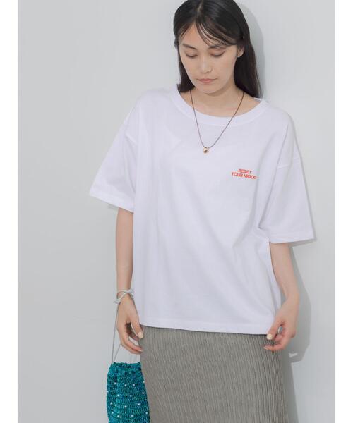 Te chichi(テチチ)の「胸刺繍&バックプリントBIGTシャツ(Tシャツ/カットソー・レディース・オフホワイト/ブラウン/グレー/チャコールグレー・F)」の10枚目の写真