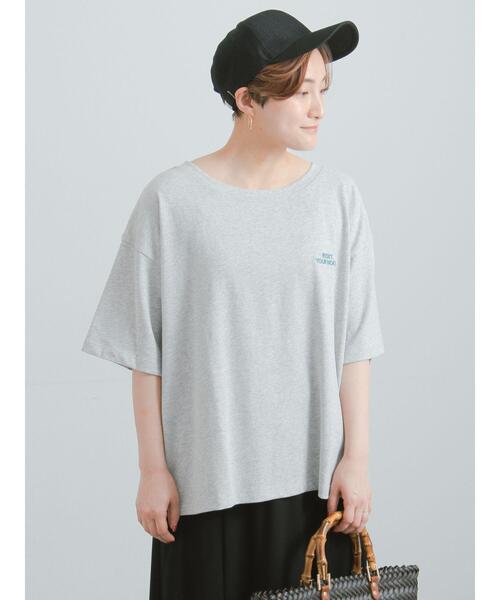 Te chichi(テチチ)の「胸刺繍&バックプリントBIGTシャツ(Tシャツ/カットソー・レディース・オフホワイト/ブラウン/グレー/チャコールグレー・F)」の16枚目の写真