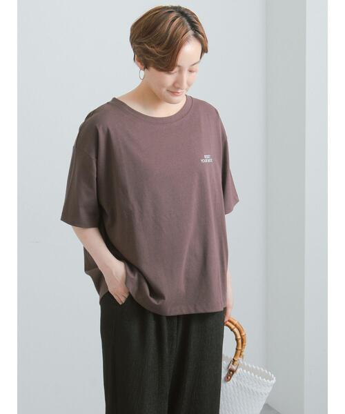 Te chichi(テチチ)の「胸刺繍&バックプリントBIGTシャツ(Tシャツ/カットソー・レディース・オフホワイト/ブラウン/グレー/チャコールグレー・F)」の20枚目の写真