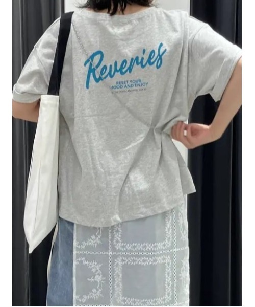 Te chichi(テチチ)の「胸刺繍&バックプリントBIGTシャツ(Tシャツ/カットソー・レディース・オフホワイト/ブラウン/グレー/チャコールグレー・F)」の4枚目の写真