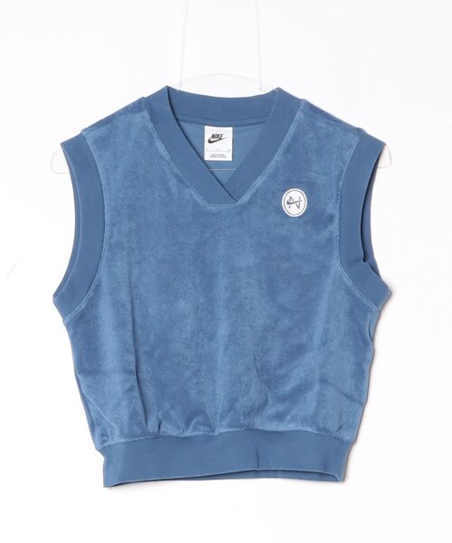 NIKE(ナイキ)の「NIKE W NSW CHLL TRRY TWL TANK IF0574(タンクトップ・メンズ・ホワイト/ネイビー・S/M)」の2枚目の写真