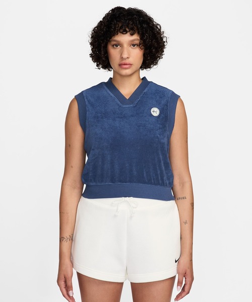 NIKE(ナイキ)の「NIKE W NSW CHLL TRRY TWL TANK IF0574(タンクトップ・メンズ・ホワイト/ネイビー・S/M)」の8枚目の写真