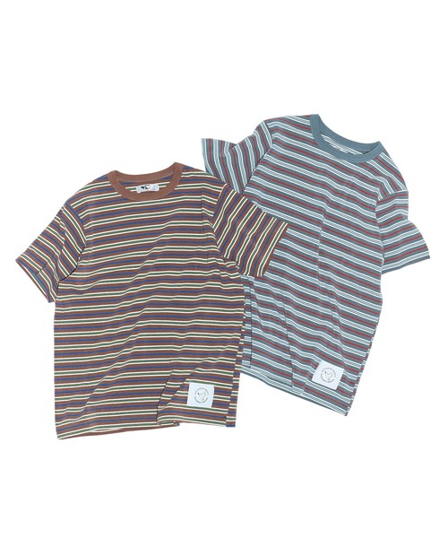 Green Parks(グリーンパークス)の「■WITH KURUMI.N ボーダーTEE(Tシャツ/カットソー・レディース・ブラウン/グレー・FREE)」の5枚目の写真