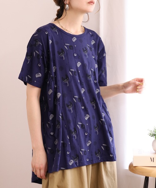 Emago(イマゴ)の「EMAGO 花オパールプリントフレアT 半袖(Tシャツ/カットソー・レディース・ホワイト・FREE)」の12枚目の写真
