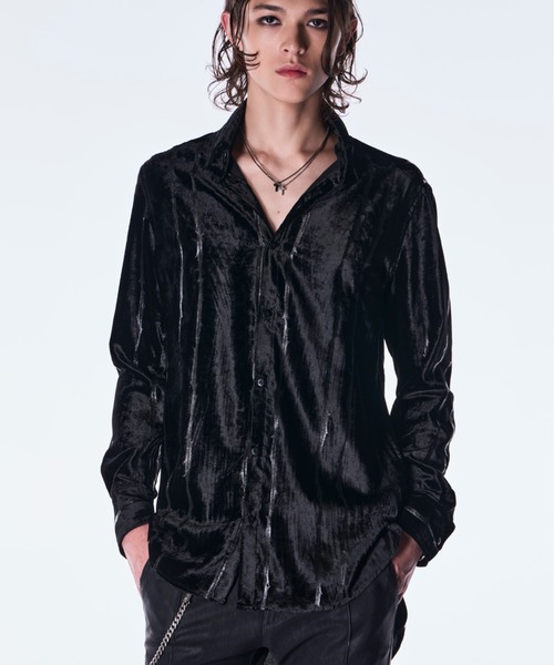 kiryuyrik（キリュウキリュウ）の「kiryuyrik/キリュウキリュウ/TOGE Velvet Shirt（シャツ/ブラウス・メンズ・ブラック/レッド・SMALL/MEDIUM/LARGE）」の2枚目の写真