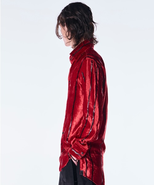 kiryuyrik（キリュウキリュウ）の「kiryuyrik/キリュウキリュウ/TOGE Velvet Shirt（シャツ/ブラウス・メンズ・ブラック/レッド・SMALL/MEDIUM/LARGE）」の5枚目の写真