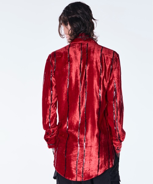 kiryuyrik（キリュウキリュウ）の「kiryuyrik/キリュウキリュウ/TOGE Velvet Shirt（シャツ/ブラウス・メンズ・ブラック/レッド・SMALL/MEDIUM/LARGE）」の4枚目の写真