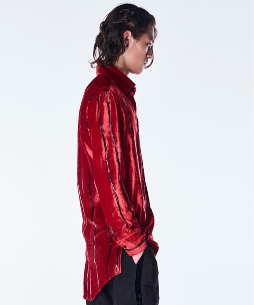 kiryuyrik（キリュウキリュウ）の「kiryuyrik/キリュウキリュウ/TOGE Velvet Shirt（シャツ/ブラウス・メンズ・ブラック/レッド・SMALL/MEDIUM/LARGE）」の3枚目の写真
