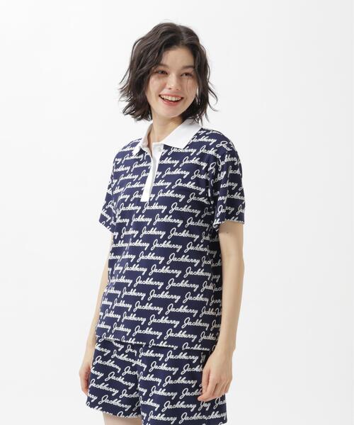 Jack Bunny!!（ジャックバニー）の「【Jack Bunny!!】Pe/Nyロゴジャガード半袖ポロシャツ（ポロシャツ・レディース・グリーン/ネイビー・LARGE/SMALL/MEDIUM）」の4枚目の写真