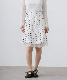 Mirette（ミレット）の「シアードットレイヤードミディスカート / Sheer Dot Layered Midi Skirt（スカート）」