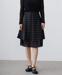 Mirette（ミレット）の「シアードットレイヤードミディスカート / Sheer Dot Layered Midi Skirt（スカート）」