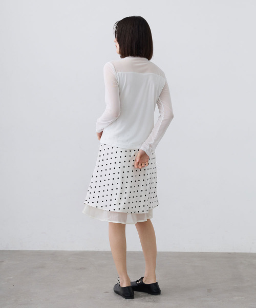 Mirette(ミレット)の「シアードットレイヤードミディスカート / Sheer Dot Layered Midi Skirt(スカート・レディース・ホワイト/ブラック・MEDIUM/SMALL/LARGE)」の17枚目の写真