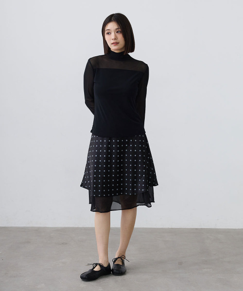 Mirette(ミレット)の「シアードットレイヤードミディスカート / Sheer Dot Layered Midi Skirt(スカート・レディース・ホワイト/ブラック・MEDIUM/SMALL/LARGE)」の20枚目の写真