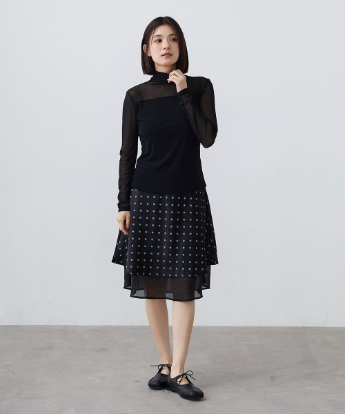 Mirette(ミレット)の「シアードットレイヤードミディスカート / Sheer Dot Layered Midi Skirt(スカート・レディース・ホワイト/ブラック・MEDIUM/SMALL/LARGE)」の21枚目の写真