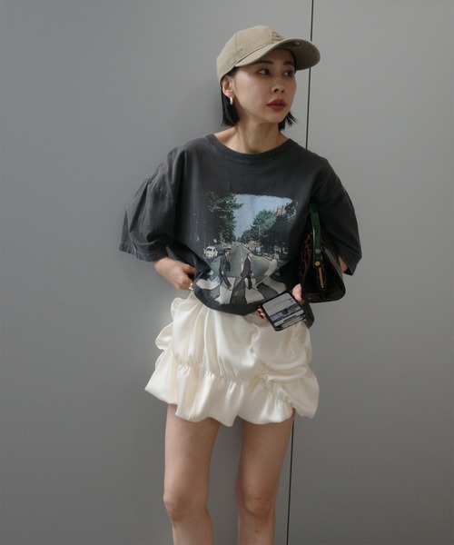 アメリ THE BEATLES × Ameri PRINT OVER TEE The Beatles tシャツ 半袖