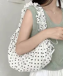 ショルダーバッグ（ホワイト/白色系・ドット柄）ファッション通販 