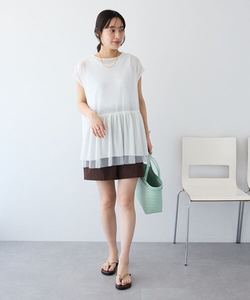 CRAFT STANDARD BOUTIQUE（クラフトスタンダードブティック）の「吸水速乾/UVカット シアサッカーショートパンツ（その他パンツ・レディース・ブラック/ブラウン・FREE）」の7枚目の写真