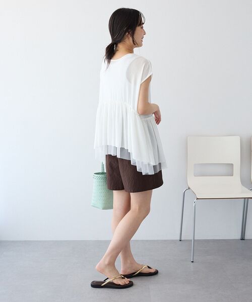 CRAFT STANDARD BOUTIQUE（クラフトスタンダードブティック）の「吸水速乾/UVカット シアサッカーショートパンツ（その他パンツ・レディース・ブラック/ブラウン・FREE）」の8枚目の写真