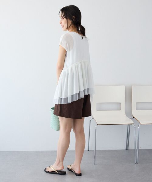 CRAFT STANDARD BOUTIQUE（クラフトスタンダードブティック）の「吸水速乾/UVカット シアサッカーショートパンツ（その他パンツ・レディース・ブラック/ブラウン・FREE）」の9枚目の写真