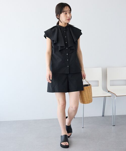CRAFT STANDARD BOUTIQUE（クラフトスタンダードブティック）の「吸水速乾/UVカット シアサッカーショートパンツ（その他パンツ・レディース・ブラック/ブラウン・FREE）」の14枚目の写真
