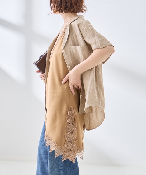 The Loom(ザ ルーム)の「The Loom/ザ ルーム LACE CAMISOLE TOP キャミソール(キャミソール・レディース・ベージュ/ブラック・SMALL)」の12枚目の写真