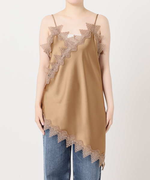 The Loom(ザ ルーム)の「The Loom/ザ ルーム LACE CAMISOLE TOP キャミソール(キャミソール・レディース・ベージュ/ブラック・SMALL)」の4枚目の写真