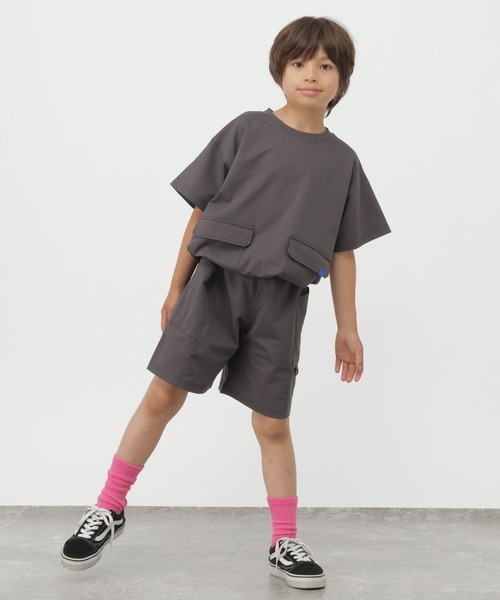 GLOBAL WORK(グローバルワーク)の「ドライメッシュショーツ/876784(その他パンツ・キッズ・ミント/チャコールグレー・130cm/140cm/150cm/160cm)」の4枚目の写真