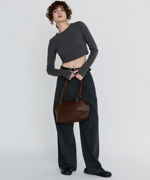 arholiday.standard（エーアールホリデースタンダード）の「soft smooth long handle boston bag / ソフトスムースロングハンドルボストン（ボストンバッグ・レディース・ブラック/ブラウン・FREE）」の10枚目の写真