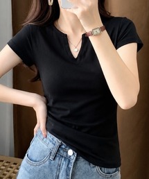 スリットヘンリータイトTシャツ