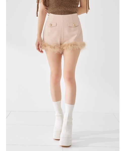 Darich(ダーリッチ)の「ポイントエアリーフェザーショートパンツ(その他パンツ・レディース・ブラック/ピンクベージュ/ベージュ・M/S)」の3枚目の写真